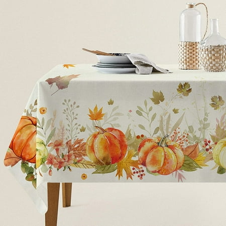 

Miffrank Autumn Tablecloth Fall Maple Leaves Polyester Table Cover Watercolor Thanksgiving Pumpkins Berry Table Cloth Farm Harvest Autumn Falling Leaves Table Cover for Autumn(Rectangle 60 ×120 )