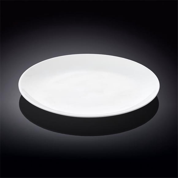 Wilmax 991014 9 in. Rolled Rim Dinner Plate, White - Pack of 36
