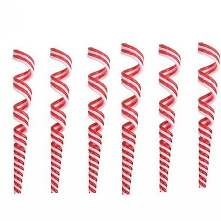 

NLSDQEYhangs6 Pcs Christmas Lollipop Ornament Plastic White And Red Candy Cane Decorations Christmas Tree Decor Pendant Christmas Party Home Decor Gift (Red)