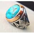 thumbnail image 5 of Arizona Turquoise Ring, Silver Jewelry, 925 Silver Ring, Father's Day, AAA Natural Turquoise, December Birthstone Ring, Heavy Mens Ring, Spiritual Healing Gemstone, Christmas, Tiny Mens Ring, 5 of 6