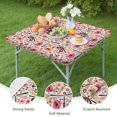 thumbnail image 4 of Pioneer Flower Floral Print Pattern Square Fitted Tablecloth with Elastic Edge,Square Table Cover,Washable Elastic Table Cover for Home Kitchen Party Decor 36"x36", 4 of 6