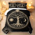 thumbnail image 2 of Homewish Bohemian Nature Tree Twin Quilt Set,Vintage Sun Moon Twin Coverlet Set,Black Gold,Black Reversible,2 Pieces, 2 of 7
