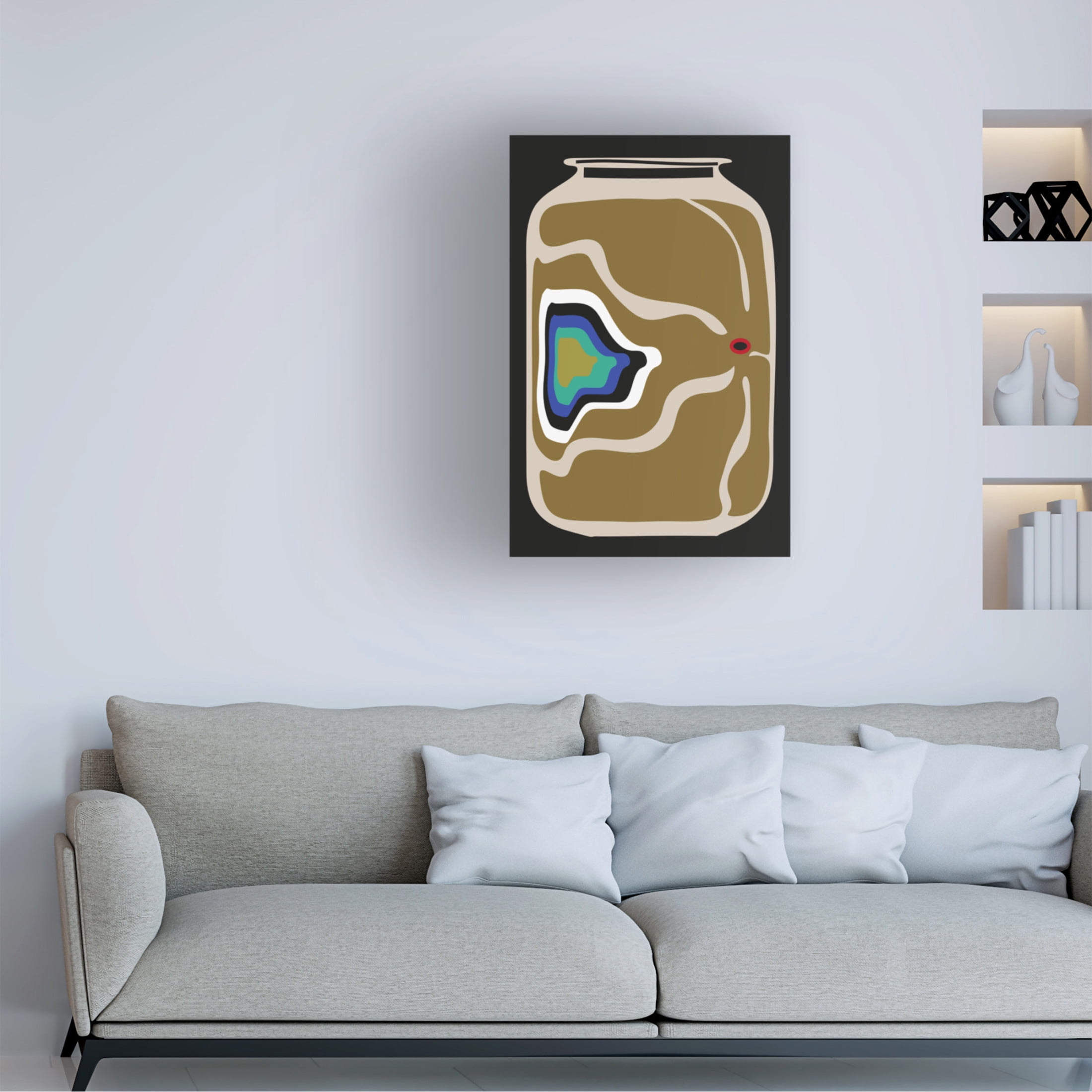 Trademark Fine Art Frances Collett Ukiyo Vase Grey Canvas Wall Art