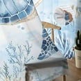 thumbnail image 5 of Blue Turtle Coastal Semi Sheer Curtains 84 Inch Length 2 Panels Set, Coral Beach Nautical Ocean Sheer Kitchen Curtain Privacy Voile Window Curtain for Living Room Bedroom Rod Pocket Drapes, 5 of 7