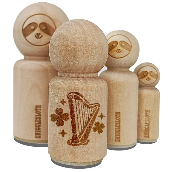 Irish Harp Shamrocks Clovers Saint Patricks Day Rubber Stamp for Scrapbooking Crafting Stamping - Mini 1/2 Inch