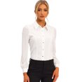 thumbnail image 1 of Camisa con Botones Mangas Largas Allegra K Blusa de Oficina de Trabajo blanco XS, 1 of 6