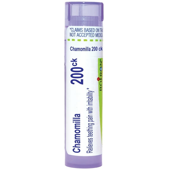 Boiron Chamomilla 200CK, Homeopathic Medicine for Teething Pain with Irritability Relief, 80 Pellets
