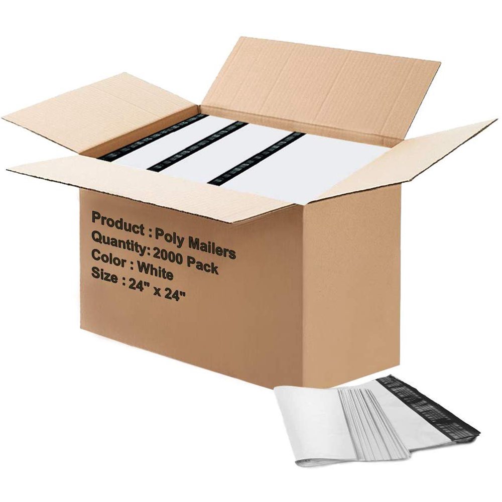 Pack of 2000 Poly mailers 24x24 Shipping bags 24 x 24. Wholesale poly