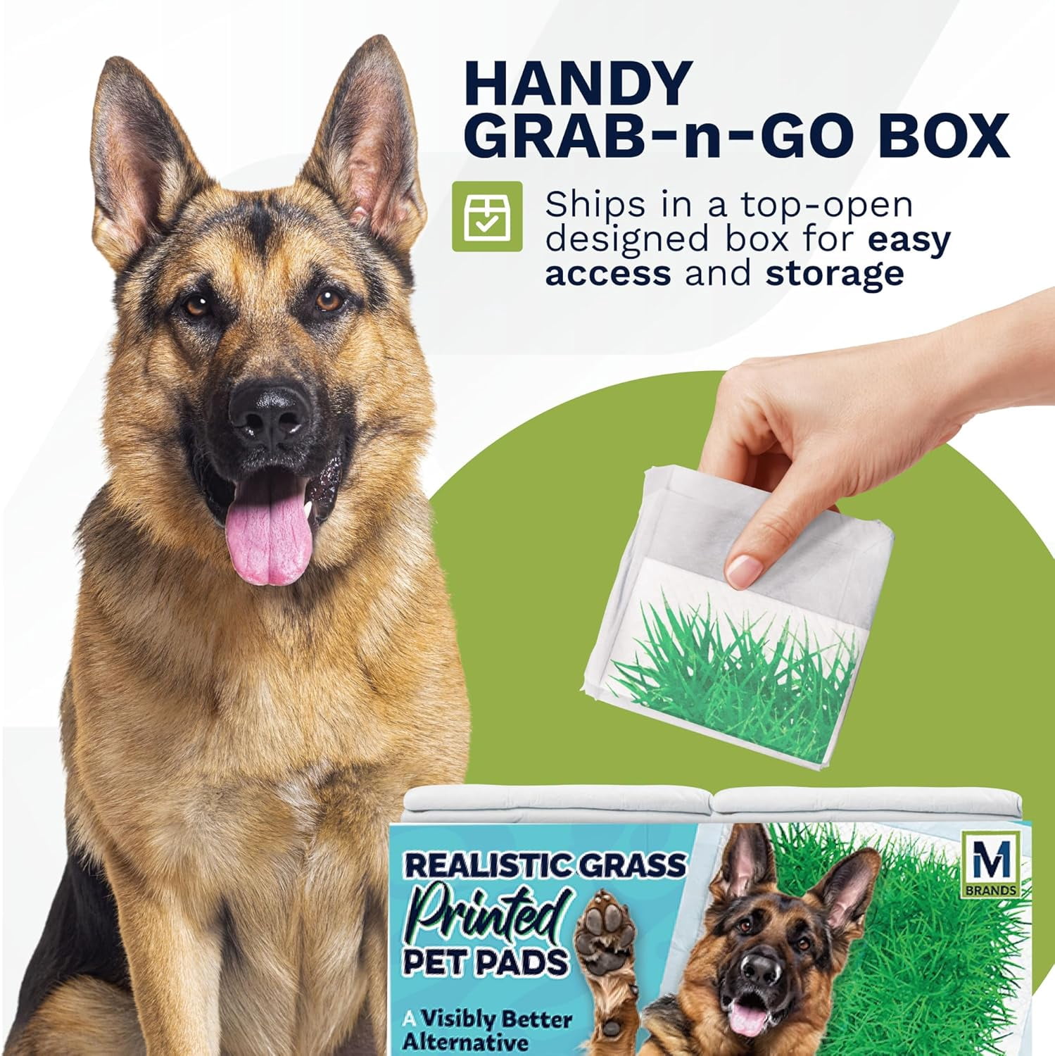 Big Dawg Pet Supplies XL Realistic Grass Printed Disposable Pet Pads. 28x34in Puppy Pee Pads for Dogs, Cats & Small Animal Wee in Handy Grab-n-Go Box. Absorbent Potty Training, Housebreaking Supplies