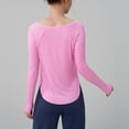 thumbnail image 3 of Maean Women Basic Long Sleeve Shirts Crew Neck Plain Tunic Top Yoga Workout Comfortable Casual Tee, 3 of 4