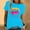 Blue, variant on Aloohaidyvio T Shirts for Women $5,Womens Fashion Colorful Lips Printed Short Sleeve T-Shirt Round Neck Loose Retro Tops