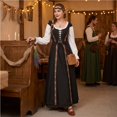 thumbnail image 6 of Renaissance Dress Women, Womens Renaissance Costume, Renaissance Costume, Renaissance Dress Women Medieval Costume Court Dress Victorian Regency Queen Princess Peasant Dress-Dress+Vest, Black XXL, 6 of 8