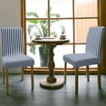 Dining Chair Slipcover, Navy Blue and White Stripe Stretch Kitchen