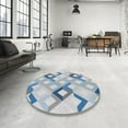 thumbnail image 4 of Ahgly Company Machine Washable Indoor Square Transitional Slate Blue Grey Blue Area Rugs, 4' Square, 4 of 7