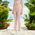 thumbnail image 4 of High Waist Seamless Full-Length Leggings with Stretchy Comfort Fit- Large, Pink, 4 of 5