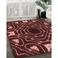 thumbnail image 2 of Ahgly Company Indoor Round Patterned Cherry Red Area Rugs, 7' Round, 2 of 6