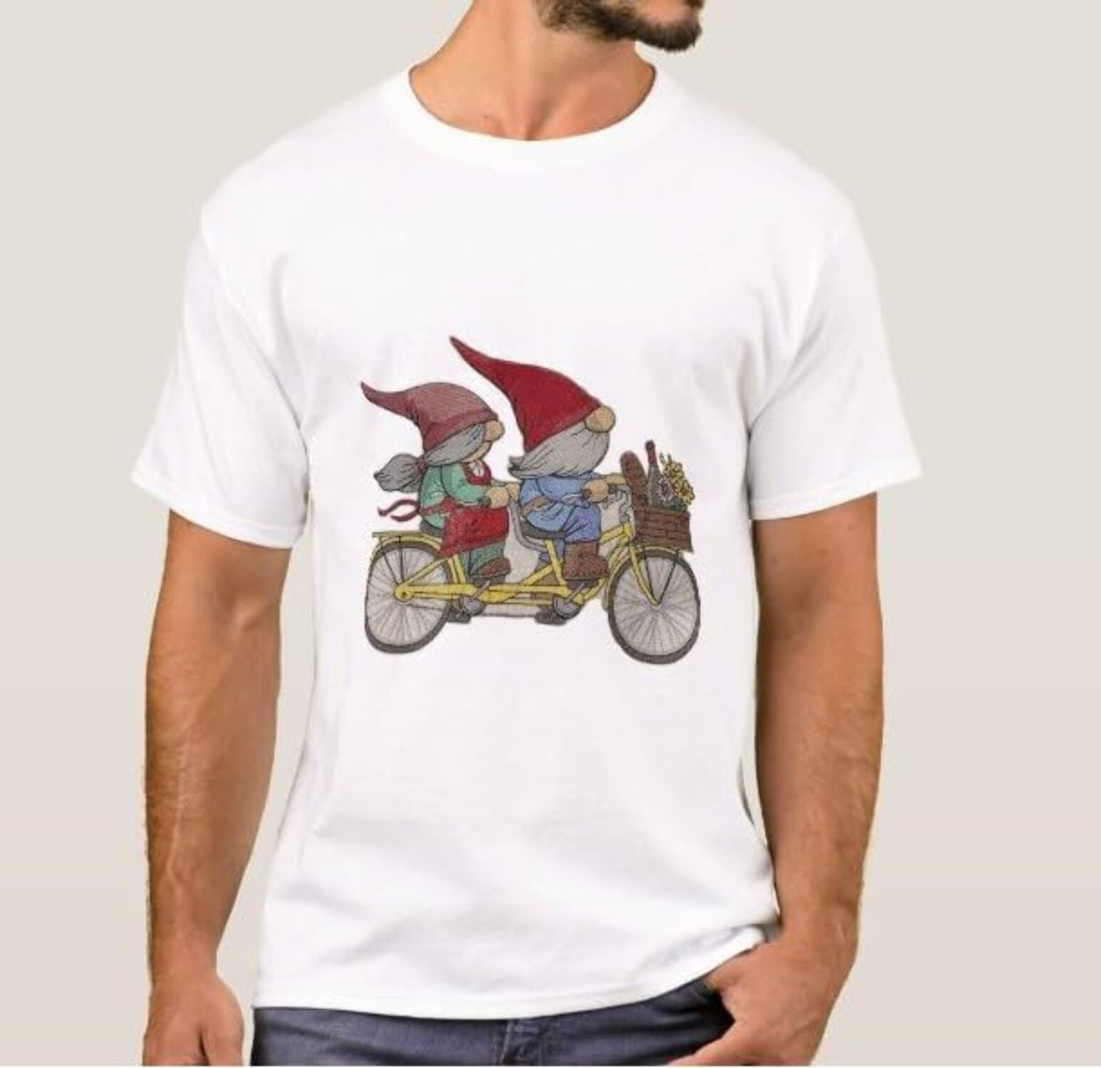 Beyond Vision Custom Biking Adventure Gnomes Embroidered Iron on/Sew Patch (8.76" x 6.86")