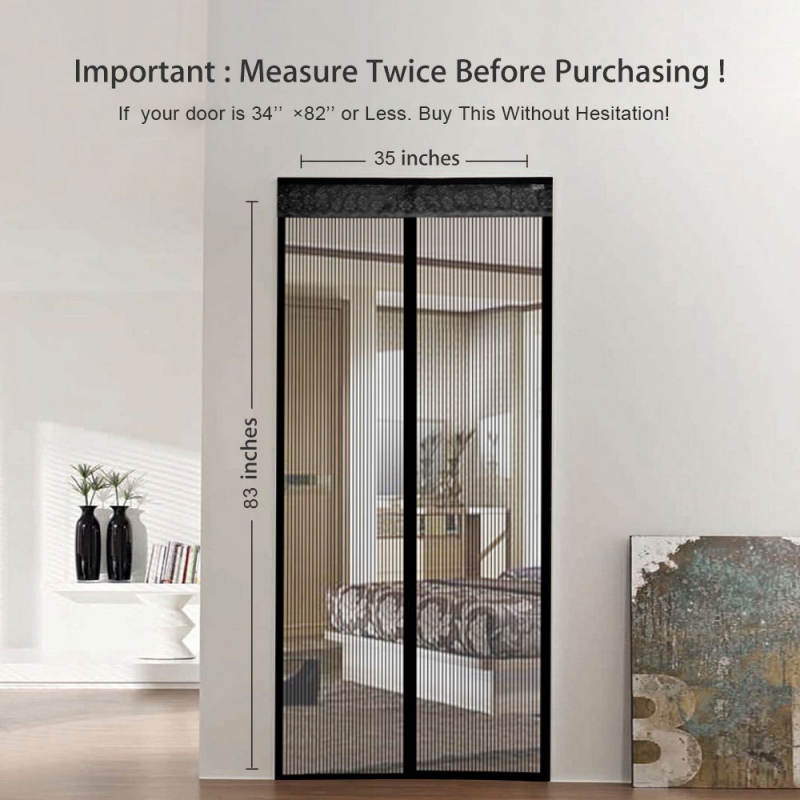 Sawpy Magnetic Screen Door With Heavy Duty Mesh Curtain And Full