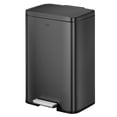 thumbnail image 1 of Bote de basura para cocina baño oficina Acero Inoxidable negro 50 L con tapa y pedal EKO Madison, 1 of 5