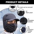 thumbnail image 2 of Mens Winter Windproof Warm Hat with Ear Flap, Adjustable Cold Weather Skiing Hunting Fishing Gifts Trapper Hats for Men Women, 2 of 6