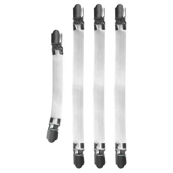 ROSENICE 4 Pcs Ironing Board Spring Hooks Ironing Board Cover Clip Fastener Fixture White 22.00X1.50X1.00CM