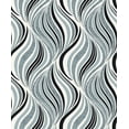 thumbnail image 1 of Abstract Silver, White, Black Waves Wallpaper Roll, 1 of 2
