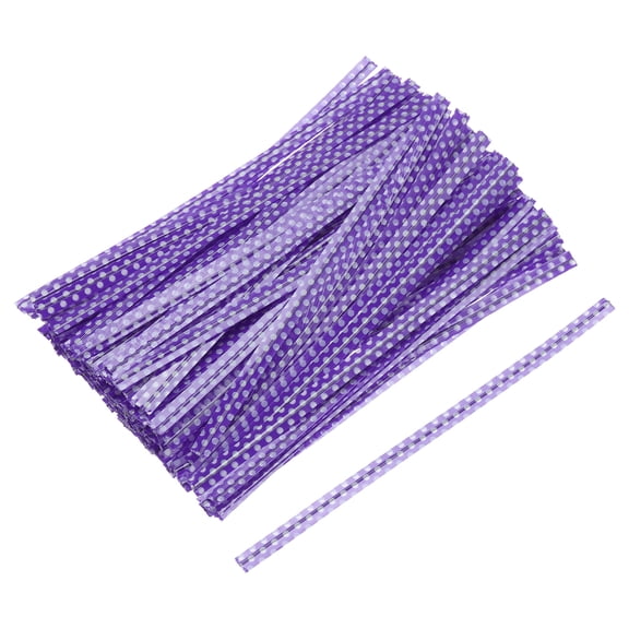 Foil Twist Ties 3.9" Plastic Closure Tie for Bread, Candy Purple 300pcs
