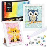 2 Pack Diamond painting kits for kids, Arts and Crafts for Kids, Girls & Boys, Easy Craft Kits Art Set, Diamond Painting Kit with Frame for Beginners, Gift for Kids Activities Age 6 7 8 9 10 11 1