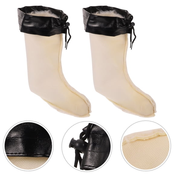 Raindrops 1 Pair Rain Boot Liners for Teens and Adults in Cold Weather with Short Plush Lining and Waterproof