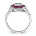 thumbnail image 2 of Primal Silver Sterling Silver Rhodium-plated Lab Created Ruby and Cubic Zirconia Ring, 2 of 7