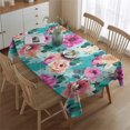 thumbnail image 2 of Pioneer Flower Floral Print Pattern Rectangle Tablecloth 60"x84",Waterproof Polyester Rectangle Table Cloth, Wipeable Spillproof Polyester Tablecloth for Dining, Camping, Indoor and Outdoor, 2 of 5