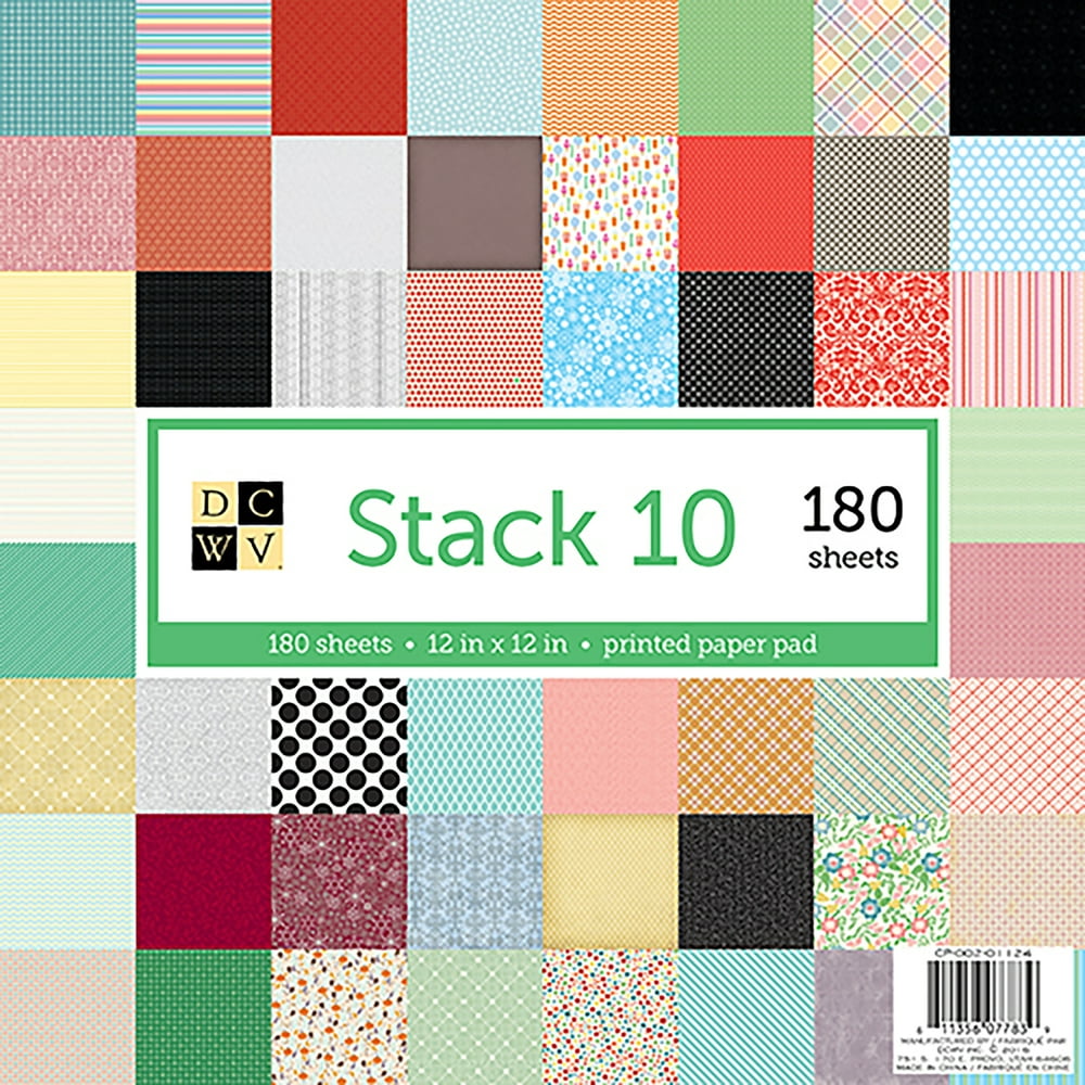 DCWV SingleSided Cardstock Stack 12"X12" 180/PkgStack 10 Printed, 60