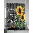 thumbnail image 5 of Fsddascl Yellow Sunflower Shower Curtain Set - Extra Long 72" x 96" Bathtub Curtain with 12 Hooks, Butterfly Sunshine Black Farmhouse Wood Waterproof Fabric Stall Shower Curtains for Bathroom, 5 of 6