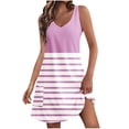 thumbnail image 1 of Yuyuzo Robes Décontractées pour Femmes Été Robes T-Shirt Couverture de Plage Robe Débardeur Rayée avec Poches, 1 of 4