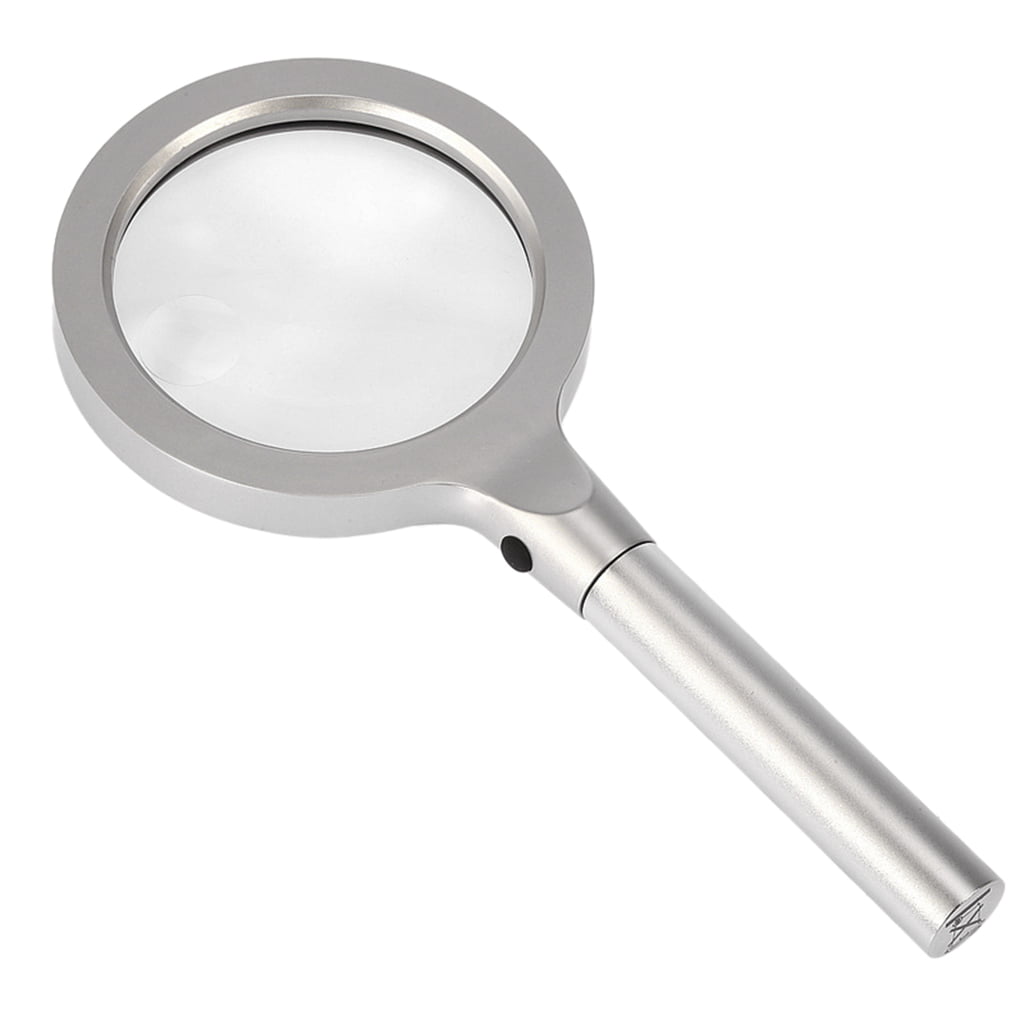 Metal Handheld Magnifier 12LED Reading Magnifying Glass 5X 10X Loupe Double Lens 