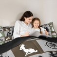thumbnail image 4 of Castle Fairy Vintage Hunting Animal Deer Twin Comforter Sets 2pcs for Teens,Rustic Compass Pine Tree Bedding Set,Green Brown Gray,Black Reversible,1 Comforter and 1 Pillowcase, 4 of 6