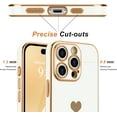 thumbnail image 3 of 3-in-1 Entronix Bundle for iPhone 16 Pro, Love Heart Cute Slim Case 2 Screen Protector, White, 3 of 8