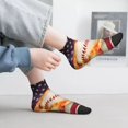 thumbnail image 2 of Fuzoiu Baseball Ball With Flag Print Adult Socks, Crew Moisture-wicking Socks, Unisex Cushion Crew Socks,Casual Sports Ankle Socks, 2 of 7