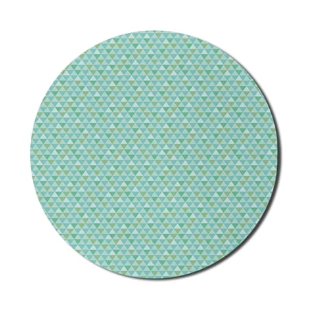 Abstract Mouse Pad for Computers  Nature-Themed Demonstration of Triangles  Round Non-Slip Thick Rubber Modern Gaming Mousepad  8  Round  Seafoam Baby Blue  by Ambesonne