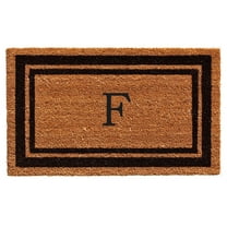 Black Border 24" x 48" Monogram Doormat (Letter F)
