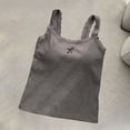 thumbnail image 5 of Women's Lace Cami Tank Tops with Bra, Sleeveless Crop Spaghetti Strap Summer Tops, Scoop Neck Slim Fit Summer Padded Undershirts, 5 of 6