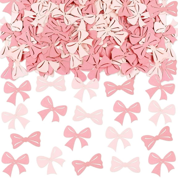Pink Bows Confetti 100 Pcs Girl Party Decoration for Engagement Party Decoration