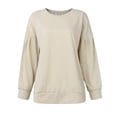 thumbnail image 5 of Inverlee Sweatshirt for Women Cute Solid Color Sweatshirts Round Neck Casual Pullover Tops Workout Long Sleeve Shirts Winter Saving, 5 of 6
