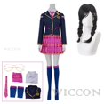 thumbnail image 3 of Disfraz de Song Hana para cosplay de anime, uniforme escolar D.va JK, abrigo, falda, traje de Halloween, traje de Dva para terceros para mujer, 3 of 5