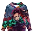 thumbnail image 4 of Demon Slayer Kids Hoodie Cozy Hooded Sweatshirt Long Sleeve Sweater Tops Pullover Hoodies Boys Girls 6-8Y, 4 of 8