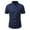 Navy, variant on Men's Short Sleeve Oxford Shirt Regular Fit Button Down Collar Shirts with Pocket