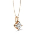 thumbnail image 2 of AFFY Solitaire Pendant Necklace for Women 7.7mm Princess Cut Lab Created Moissanite Necklace with 18 Inch Chain Jewelry Gift for Her in 14K Rose Gold Plated 925 Sterling Silver, 2 of 5