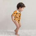 thumbnail image 3 of Rocae Bold Black and White Leaves Orange for Baby Cotton Short-Sleeve Bodysuits for Unisex Onesies Bodysuit-6 Months, 3 of 7