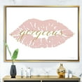 thumbnail image 2 of Designart ' fashion Glam Lips on Gold II ' Posh & Luxe Framed Canvas, 2 of 3