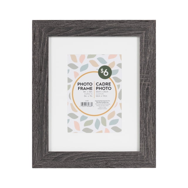 DesignOvation Tinta 8x10 Matted to 5x7 Grey Picture Frame
